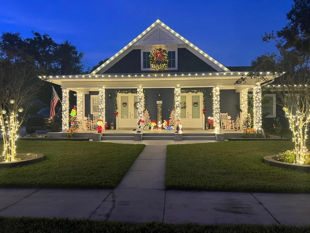 Holiday lighting spectacle in Lake Helen, FL, by Southern Outdoor Lighting