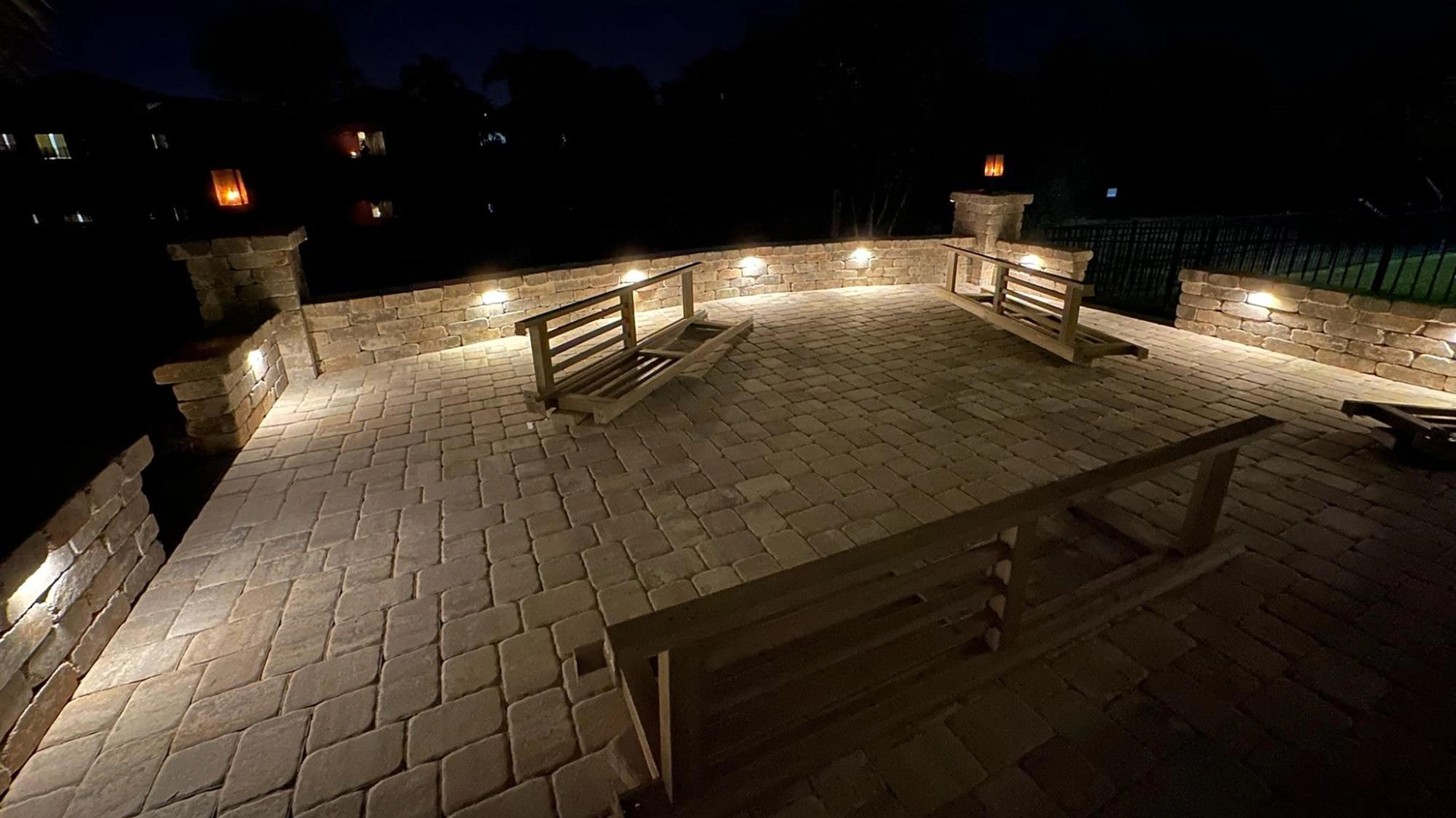 Hardscape lighting installation by Southern Outdoor Lighting in Stonybrook East, Central Florida